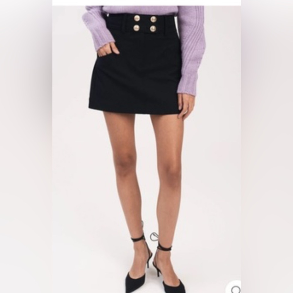 10 Crosby Derek Lam Tove Mini Skirt with Gold Buttons